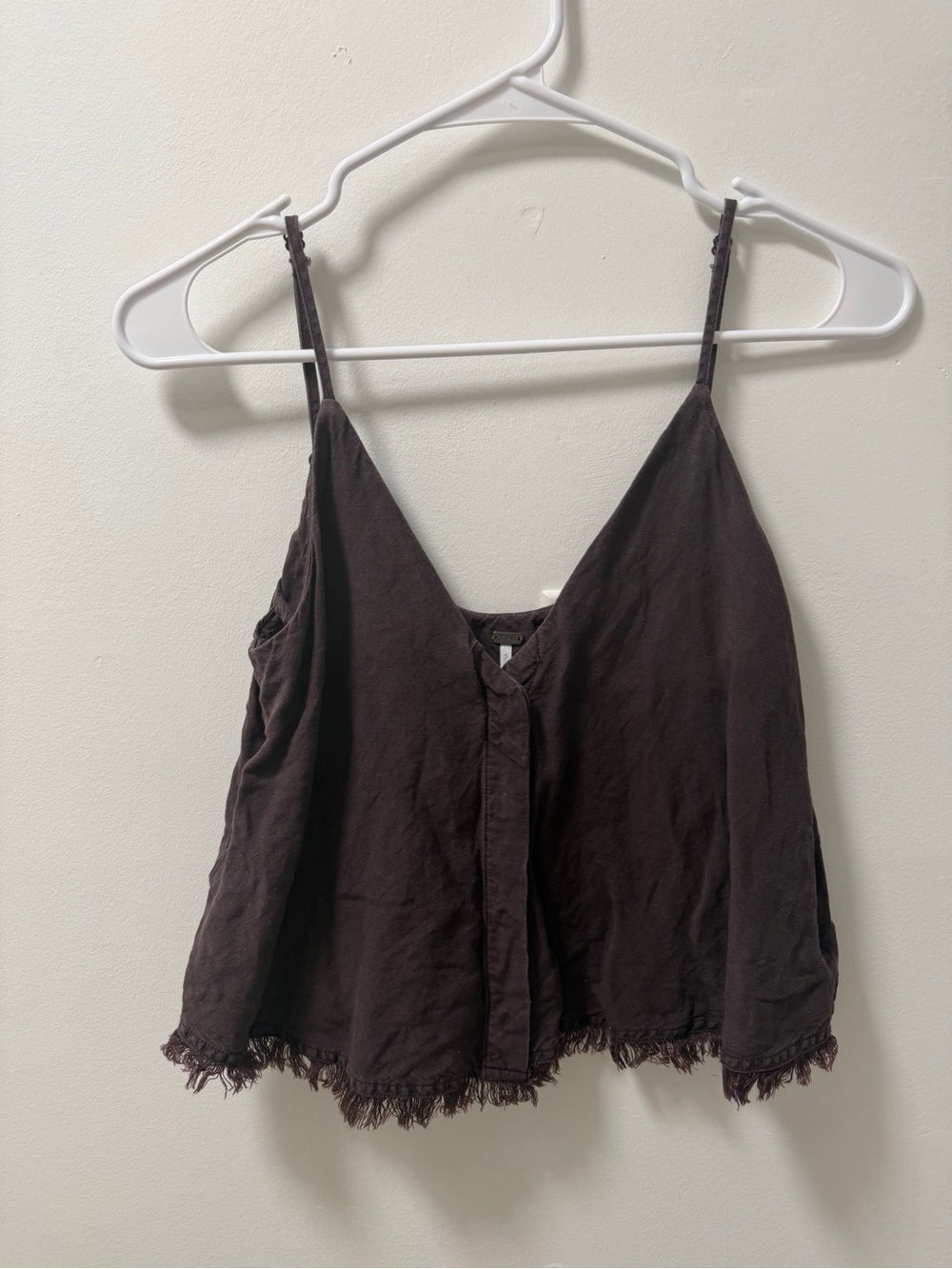 YFB Boho Fringe Hem Button Front Cami Tank Top XS